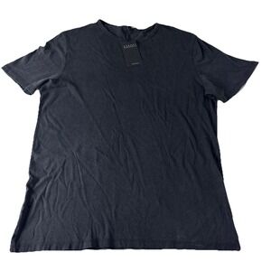 Robert Barakett Shirt Mens L Washed Black Kentville SS T-Shirt Cotton Crewneck